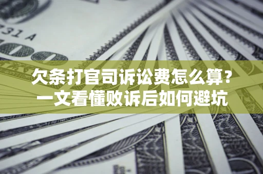 北京欠条打官司诉讼费怎么算？一文看懂败诉后如何避坑