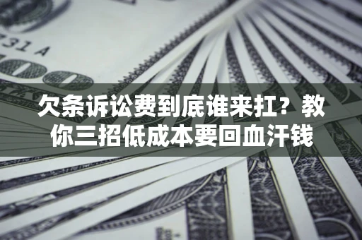 北京欠条诉讼费到底谁来扛？教你三招低成本要回血汗钱